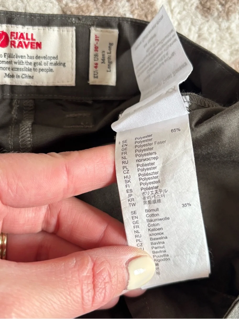 Fjallraven Men’s High Coast Trousers Bottoms Khaki Rewaxable G-1000 Waterproof
